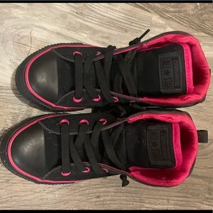 Converse pink and black mid rise- never worn junior size 4 which is women’s 5.5